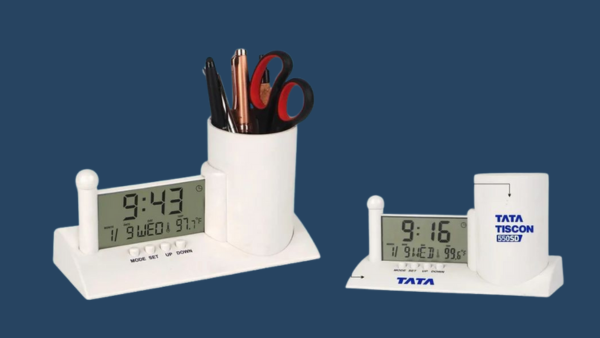 Digital Clock with Pen Stand